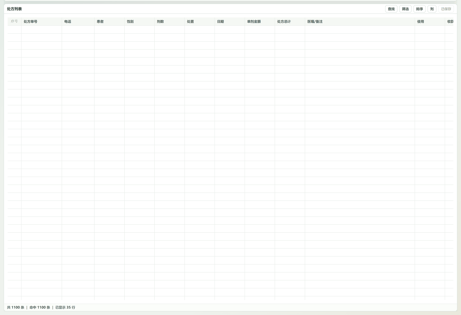 处方列表